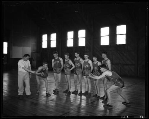 Millersburg Military Institution; basketball team (practice)