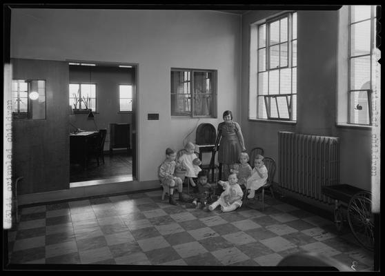 Good Samaritan Hospital, 310-330 South Limestone; disabled children playing (handicapped)