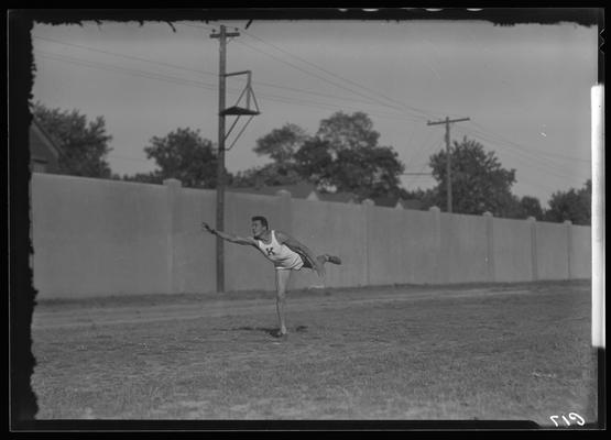 Discus tosser (track and field) (Kentuckian, 1937) (University of Kentucky yearbook)