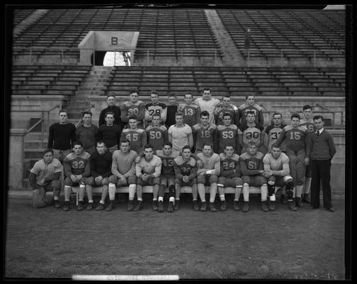 Football team (Kentuckian, 1937) (University of Kentucky yearbook)