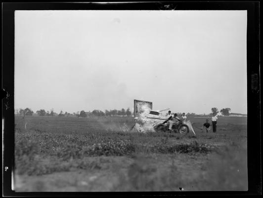 Flying Circus; Airport (airplanes); Motorcycle crashing through flaming wall; stunt; Cool Meadow