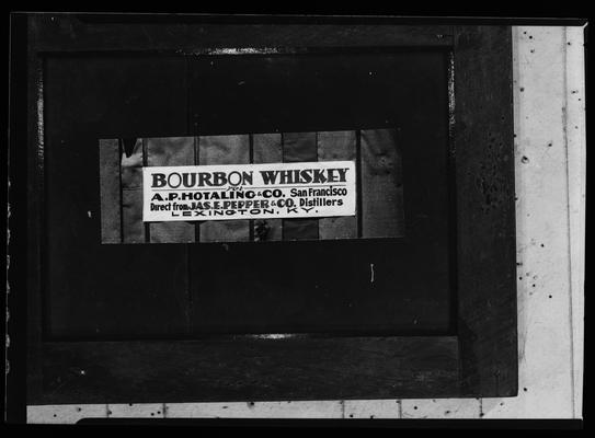 James E. Pepper Company (bourbon whiskey distillery); sign