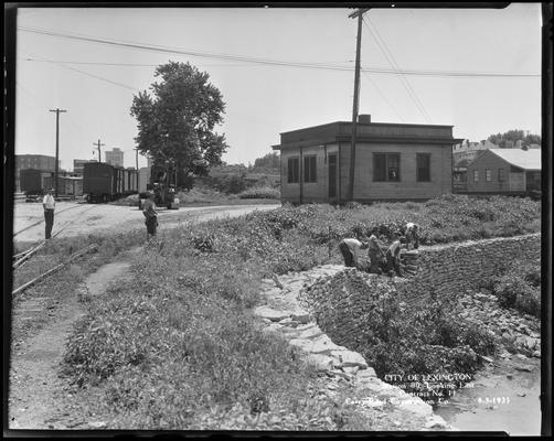 Carey-Reed Construction Company;street scene, train tracks at railyard (City of Lexington, Station 00 looking East, Contract No. 11)