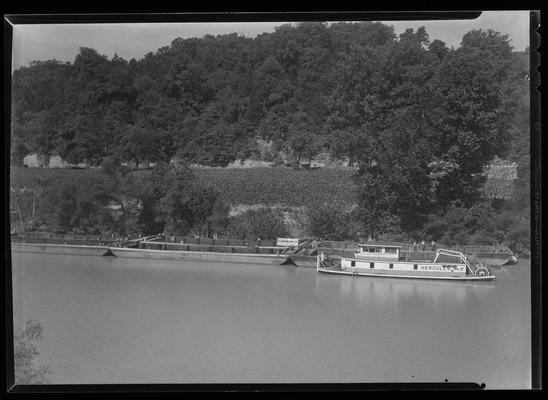 T.C. Brown Coal Company; barge on river (Hercules No. 2)