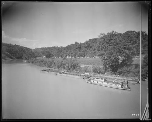 T.C. Brown Coal Company; barge on river (Hercules No. 2)