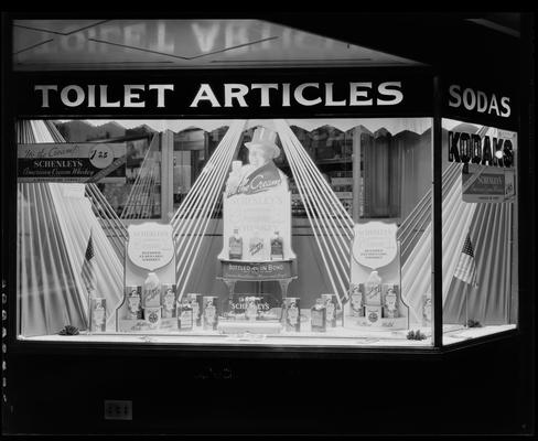 Phoenix Drug Company (100 East Main); exterior window (Schenley's American Cream Whiskey)