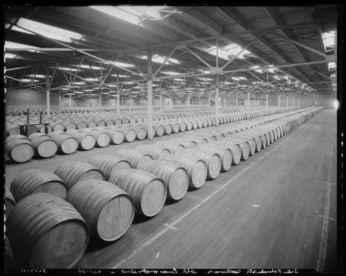 Old Louis Hunter Distillery; interior, barrel warehouse (Cynthiana, Kentucky)