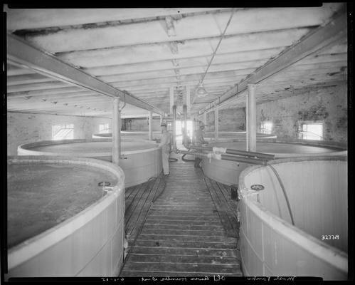 Old Louis Hunter Distillery; interior, mash tanks (Cynthiana, Kentucky)
