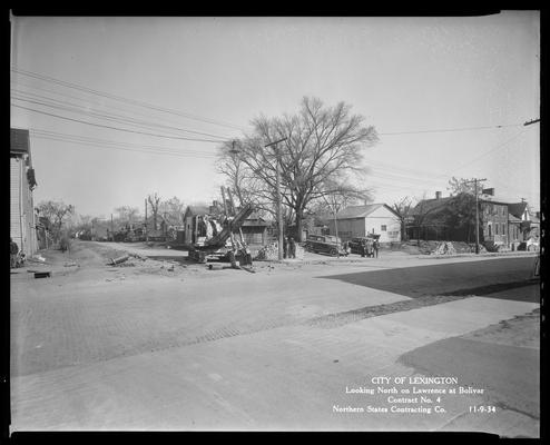 Northern States construction (City of Lexington, looking North on Lawrence at Bolivar, contract no. 4)