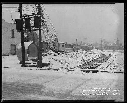 PWA (Public Works Administration) Storm Sewer Project; Northen States Contracting Company (City of Lexington, looking East from C&O Railroad tracks at Rose Street, contract no. 2)