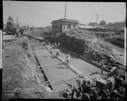 Carey-Reed Company; foundation work, Standard Oil Company (City of Lexington, Station 0+00 to Station 0+62, looking East, Contract No. 11)