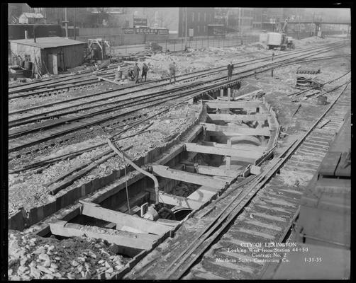 Northern States Construction Company; railyard (City of Lexington, looking West from station 44+50, contract no. 2)