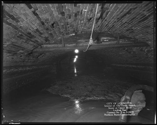 Northern States Construction Company (City of Lexington, interior of Old Town Branch Sewer at Upper Street, looking East, contract no. 2)