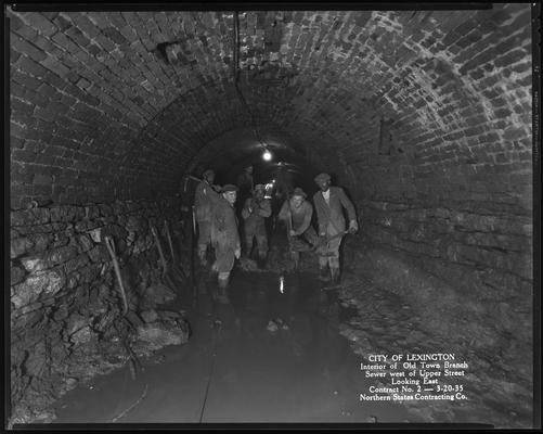 Northern States Construction Company (City of Lexington, interior of Old Town Branch Sewer west of Upper Street, looking East, contract no. 2)