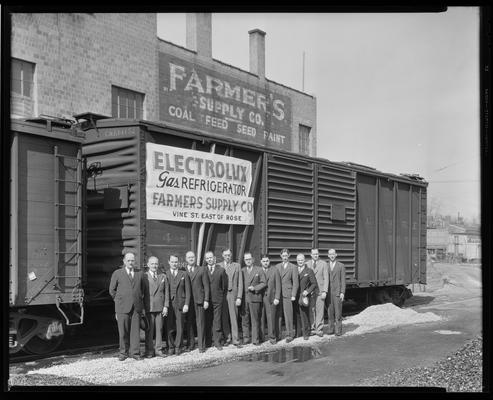 Farmer Supply, 325 East Vine; group and freight car