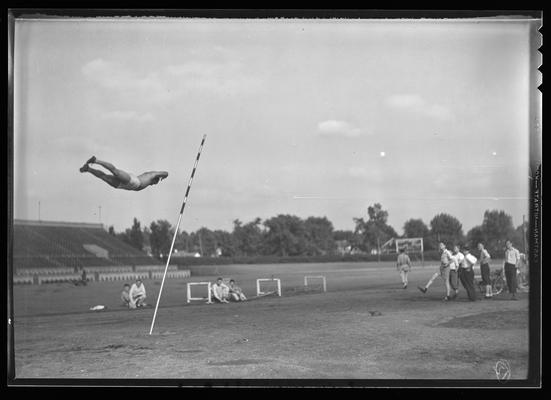 Pole vaulter, track & field (1936 Kentuckian) (University of Kentucky)