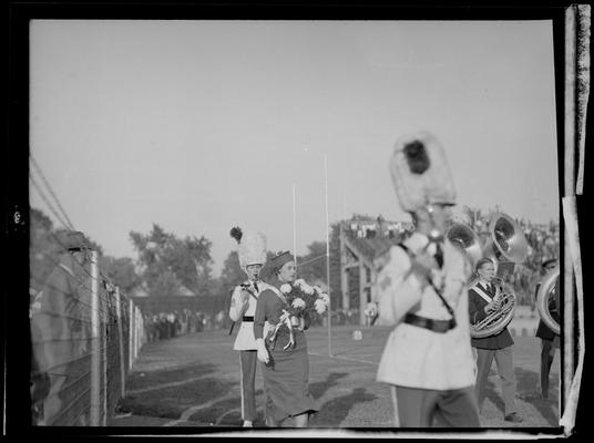 Marching band, homecoming (1936 Kentuckian) (University of Kentucky)
