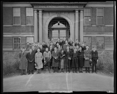 ASCE (American Society of Chemical Engineers) in front of Civil Engineering Building (1936 Kentuckian)