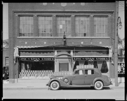 Super Suds display car in front of Spic-n-Span Store (Colgate Palmolive)