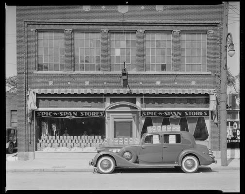 Super Suds display car in front of Spic-n-Span Store (Colgate Palmolive)