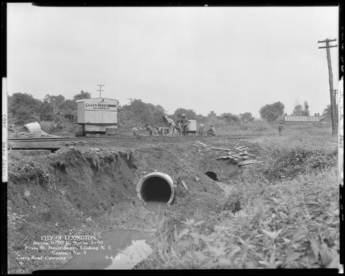 Carey-Reed Company (City of Lexington, Station 0+00 to Station 2+00, looking Northeast at Evans Street storm sewer, Contract No. 9)