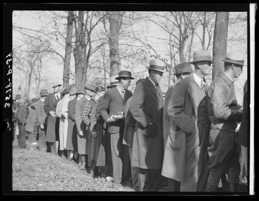 Horse Show, J.E. Madden; line of people waiting in line to get food
