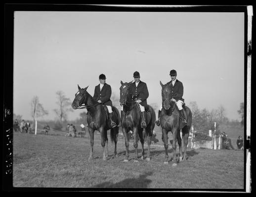 Horse Show, J.E. Madden; three riders on horses