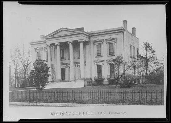 Scenes of Lexington; Residence of Joe Clark; front exterior of house