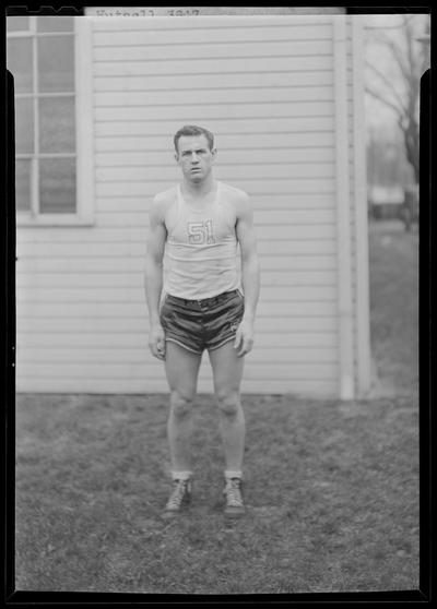 Transylvania College; basketball player; Hutsell; man standing in front of building