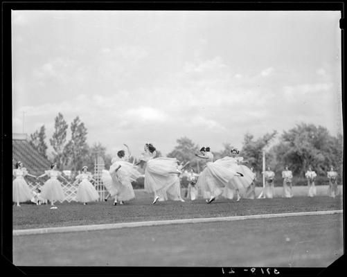 University of Kentucky May Day; dancers on football field