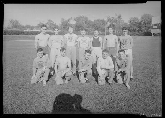 Track team members on field (1938 Kentuckian) (University of Kentucky)