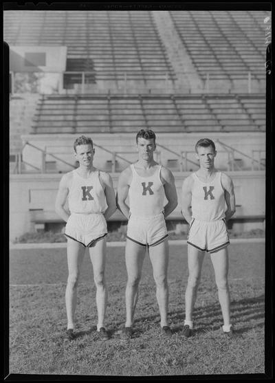 Track team, three members of track team (1938 Kentuckian) (University of Kentucky)