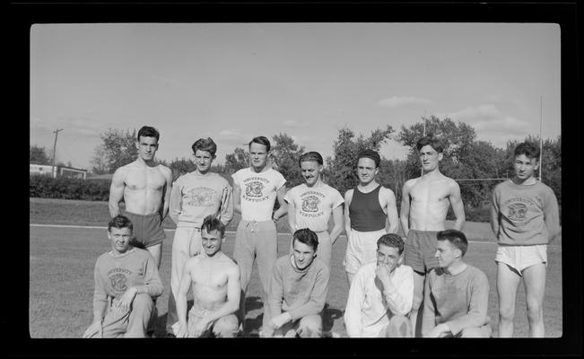 Track team members on field (1938 Kentuckian) (University of Kentucky)