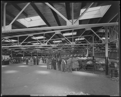 Kentucky Wool Growers; group of men standing in warehouse