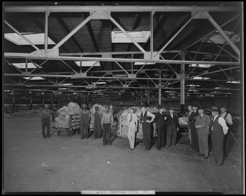 Kentucky Wool Growers; group of men standing in warehouse