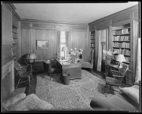 Mrs. Silas Mason; interior of home, study