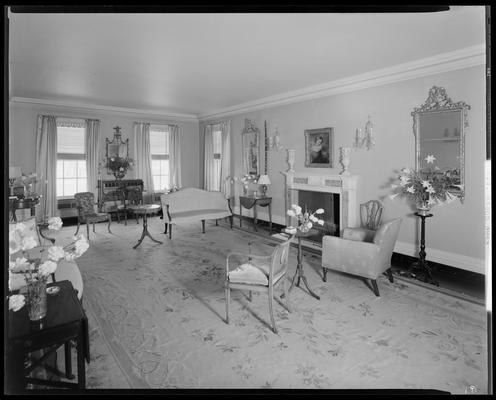 Mrs. Silas Mason; interior of home, parlor