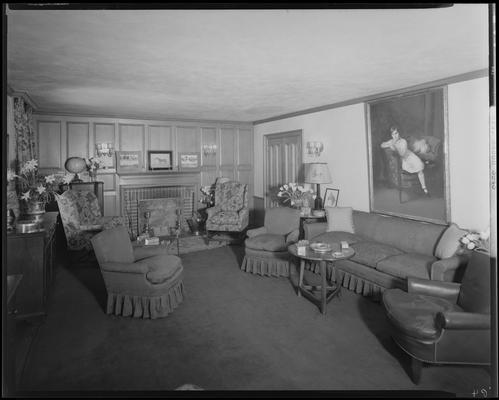 Mrs. Silas Mason; interior of home, living room