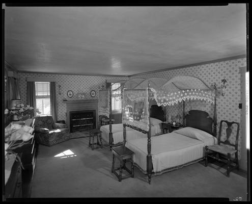 Mrs. Silas Mason; interior of home, bedroom