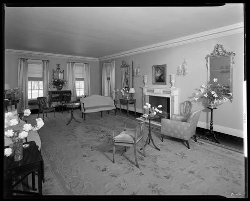 Mrs. Silas Mason; interior of home, parlor