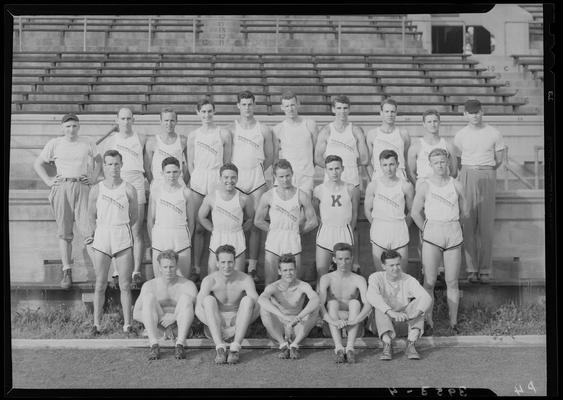 University of Kentucky Track Team (1939 Kentuckian), team with coach