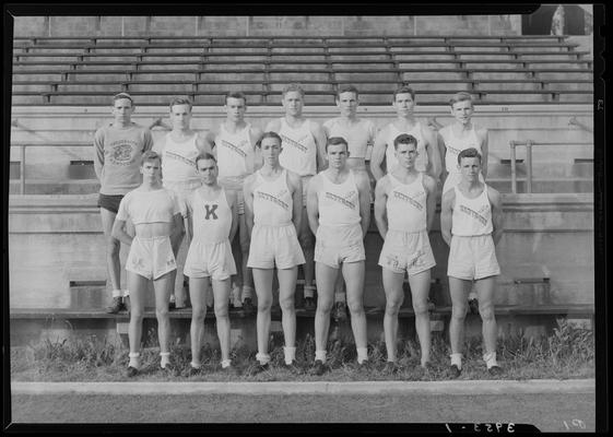University of Kentucky Track Team (1939 Kentuckian), team with coach