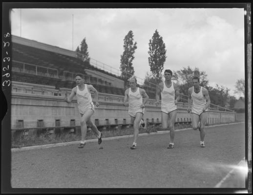 University of Kentucky Track Team (1939 Kentuckian), four team members running