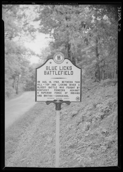 Blue Licks Memorial Park; Blue Licks Battlefield landmark, number 18 (eighteen)