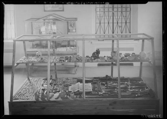 Blue Licks Memorial Park; display case with Indian artifacts