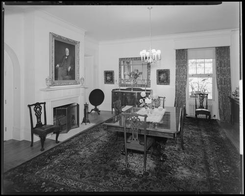 Runnymede Farm; Senator John M. Camden, interior of home, dining room