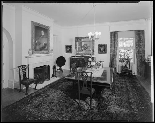 Runnymede Farm; Senator John M. Camden, interior of home, dining room