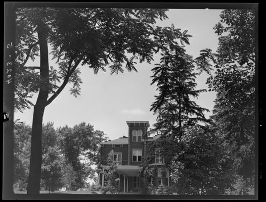 Campus Scenes (1939 Kentuckian) (University of Kentucky), building and trees