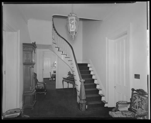 Walmac Farm; Maysville Pike? (Paris Pike?), interior of home, foyer and staircase