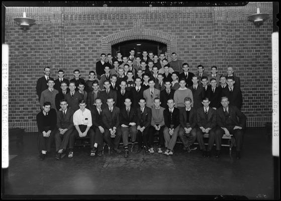 American Society of Civil Engineers (ASCE); (1939 Kentuckian) (University of Kentucky), group members posing for photograph in front of building